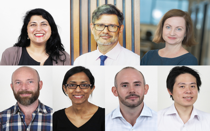 Headshots of the team members working on this clinical trial have been arranged in a collage layout.