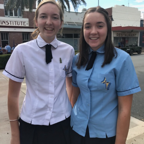 Lexie in her school uniform